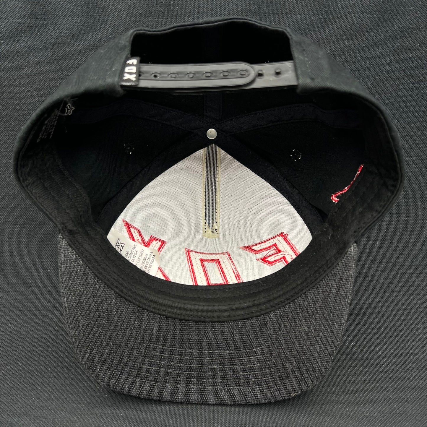 Fox Racing Snapback Hat Black Red Logo Flat Bill Cap OSFA