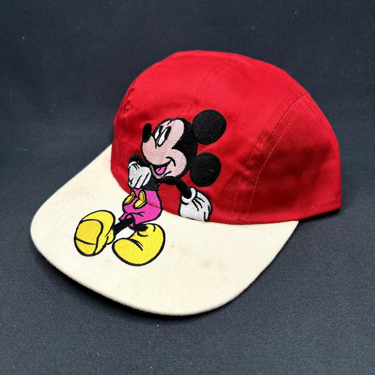 Disney Mickey Mouse Kids Snapback Hat Red White Embroidered Character Cap Youth