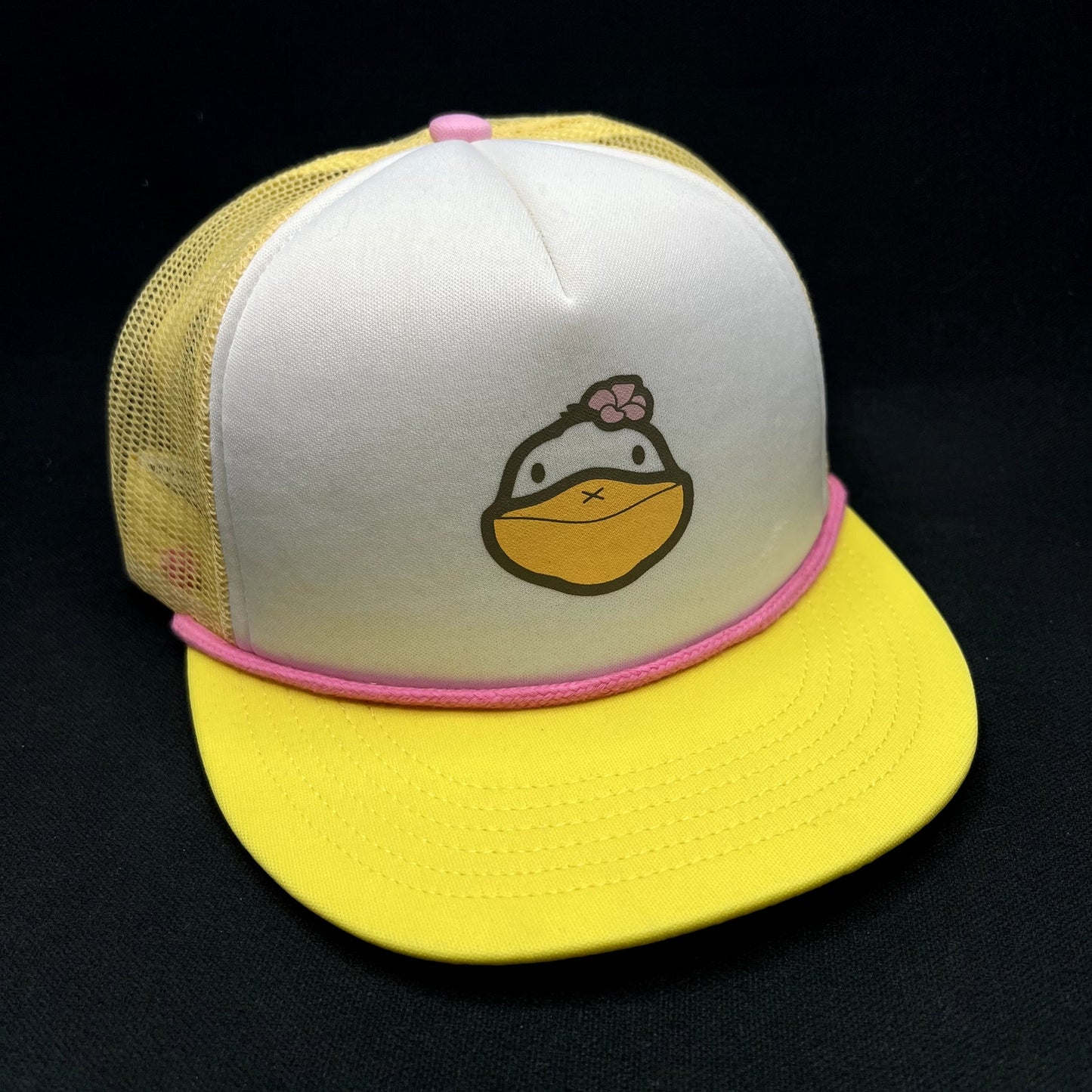 Baby Bum Trucker Snapback Hat Proto Sample Trust The Bum Yellow Pink Cap