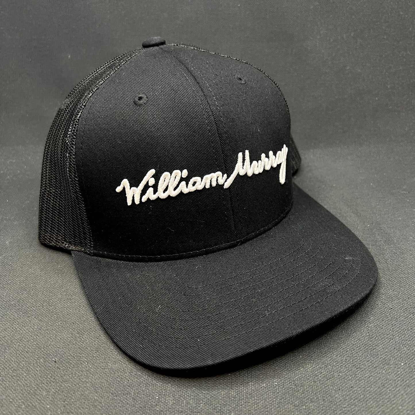 William Murray Golf Script Logo Snapback Trucker Hat Plaid Undervisor