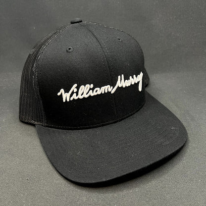 William Murray Golf Script Logo Snapback Trucker Hat Plaid Undervisor