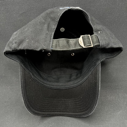 Vintage Nike Soccer Shield Strapback Hat Black Swoosh Cap Y2K