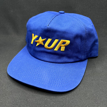 Your Multimedia YOUR Snapback Hat Blue Gold Promotional Cap
