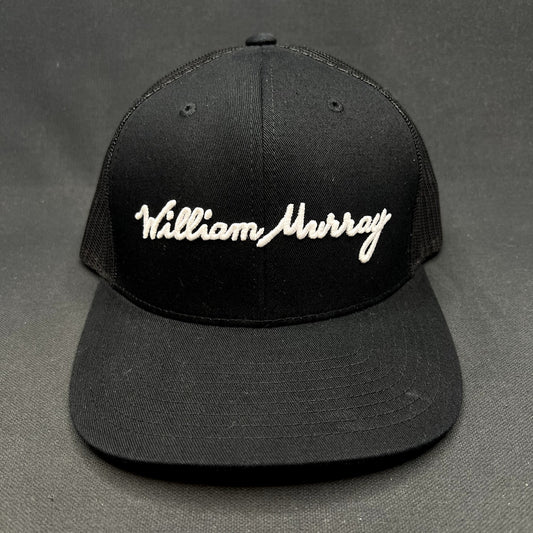 William Murray Golf Script Logo Snapback Trucker Hat Plaid Undervisor
