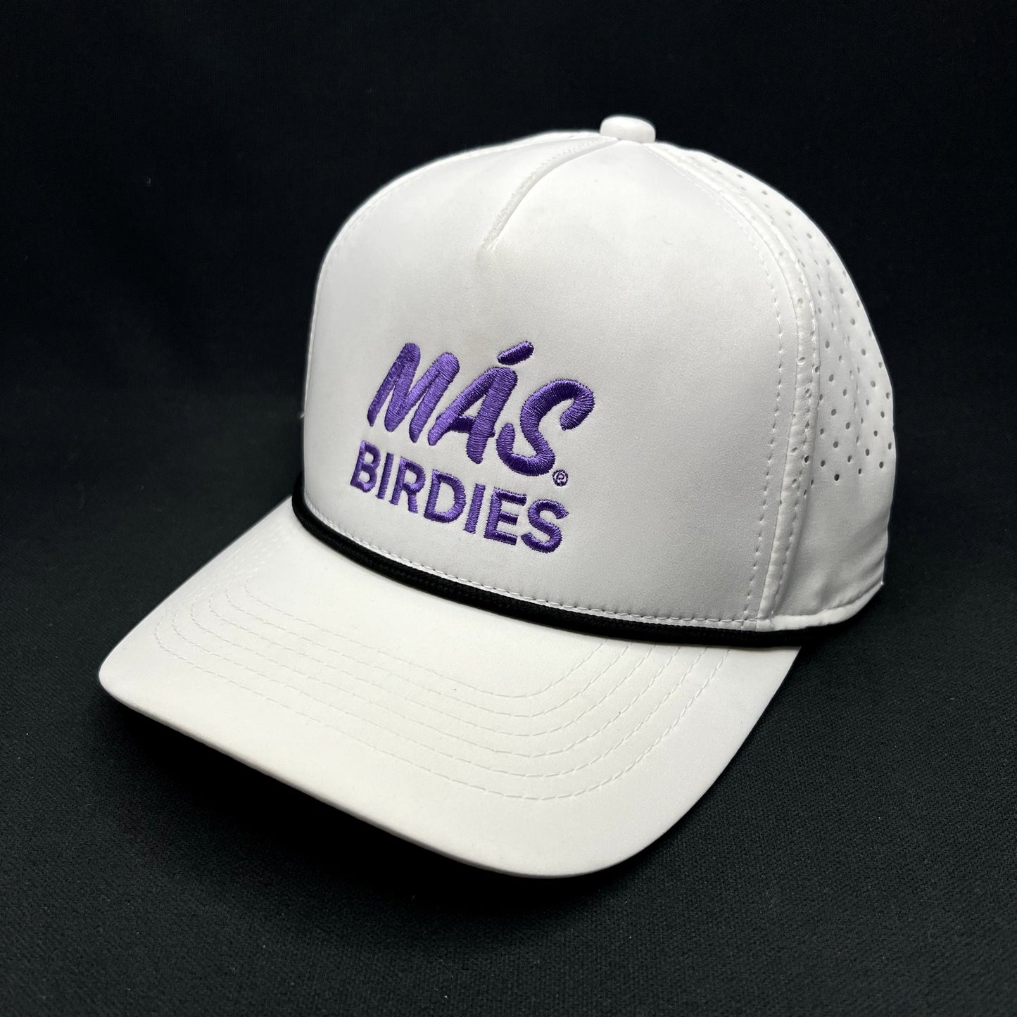 Más Birdies Taco Bell Foundation Golf Snapback Hat White Purple Outdoor Cap