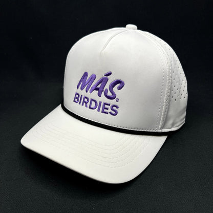 Más Birdies Taco Bell Foundation Golf Snapback Hat White Purple Outdoor Cap