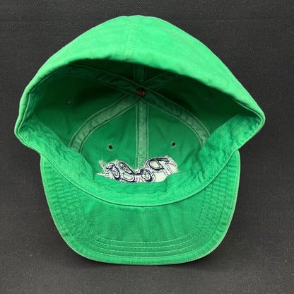 Small Vintage Polo Ralph Lauren Script Logo Green Fitted Hat USA