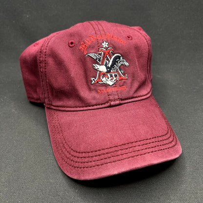 Lucky Brand x Budweiser Strapback Hat Burgundy Beer Cap