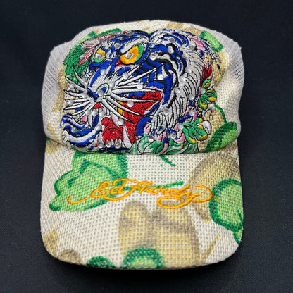 Ed Hardy Don Ed Hardy Tiger Rhinestone Trucker Hat Y2K