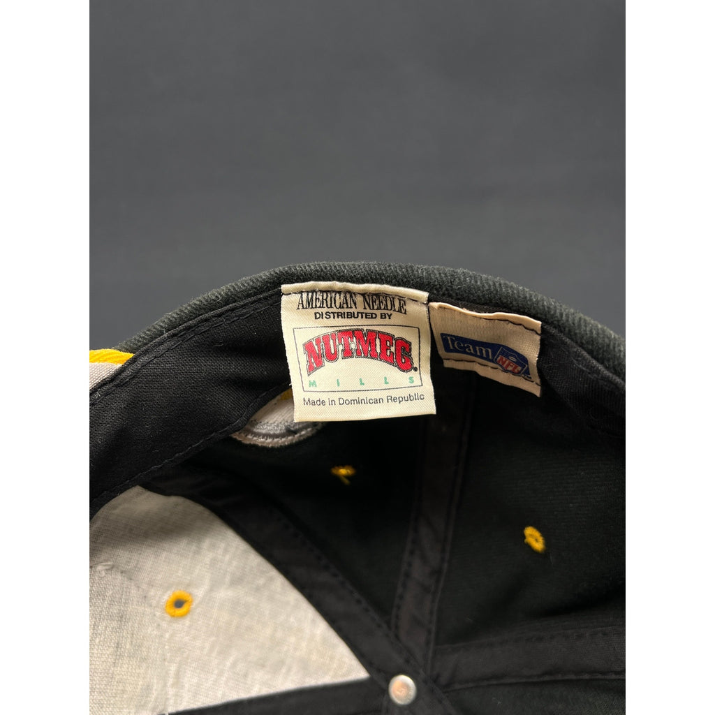 Vintage Pittsburgh Steelers Nutmeg Mills Snapback Hat – Black/Gold