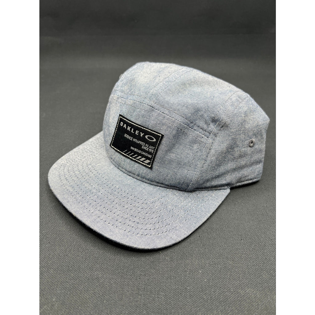 Oakley “Science Wrapped in Art” 5-Panel Cap – Light Denim Chambray Adjustable