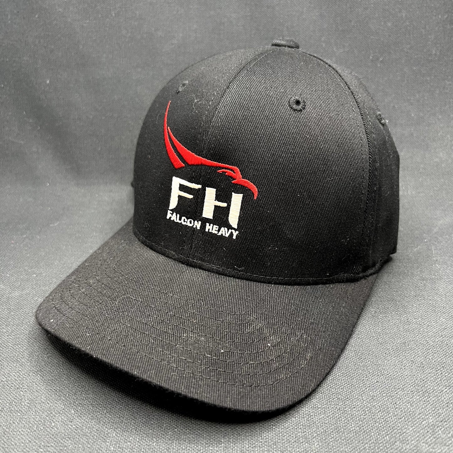 SpaceX Falcon Heavy Flexfit Hat Black Red Yupoong S/M