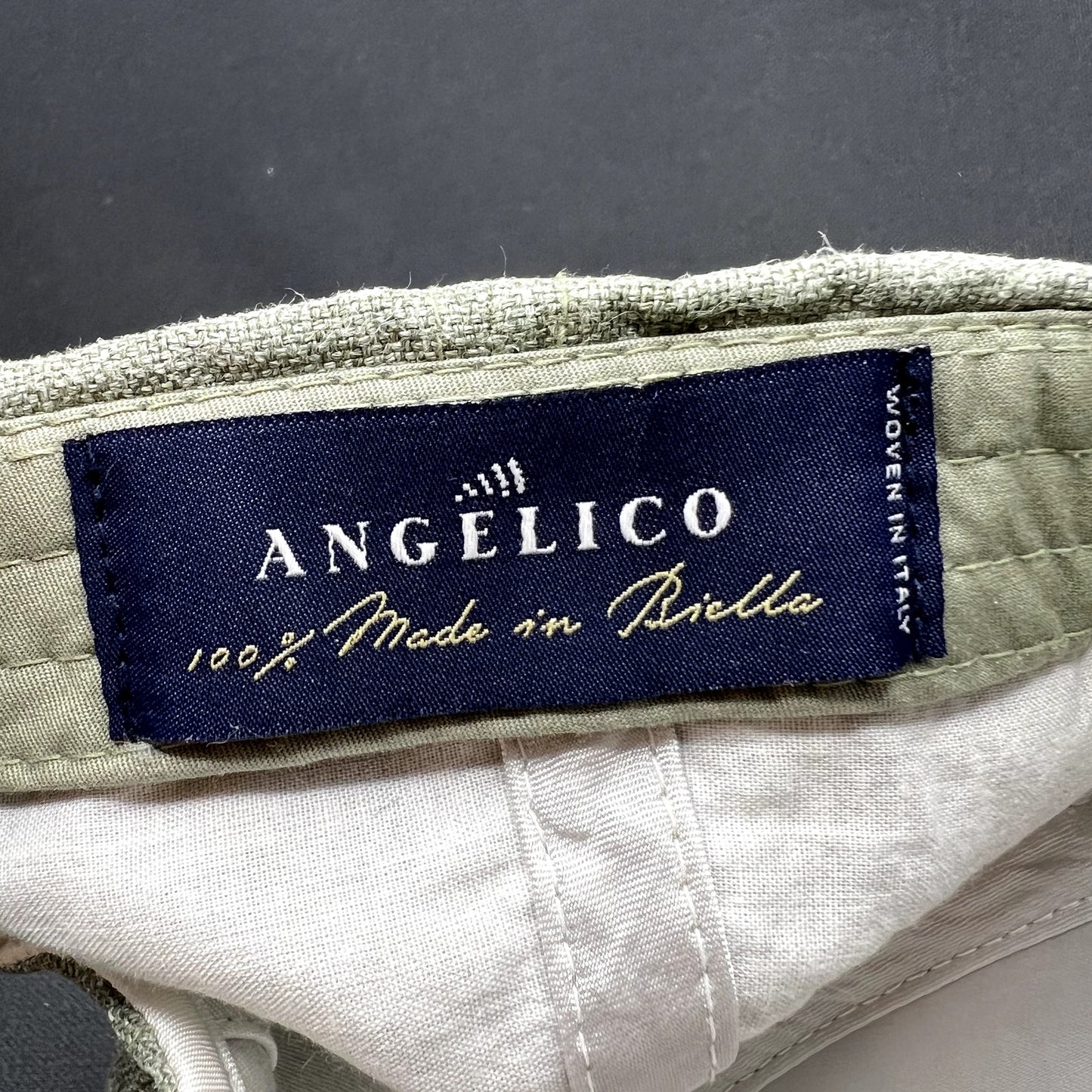 Angelico Italian Linen Strapback Cap Sage Green Made in Italy Luxury Hat