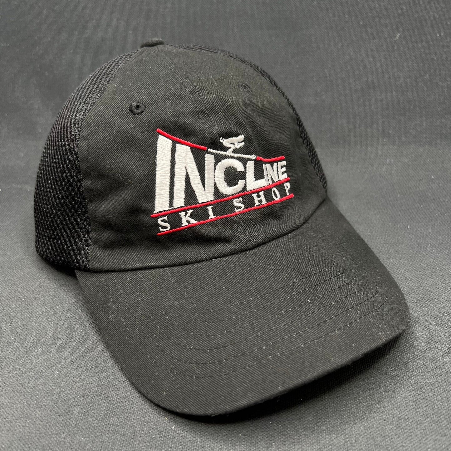 Vintage Incline Ski Shop Trucker Hat Black Mesh Strapback Cap