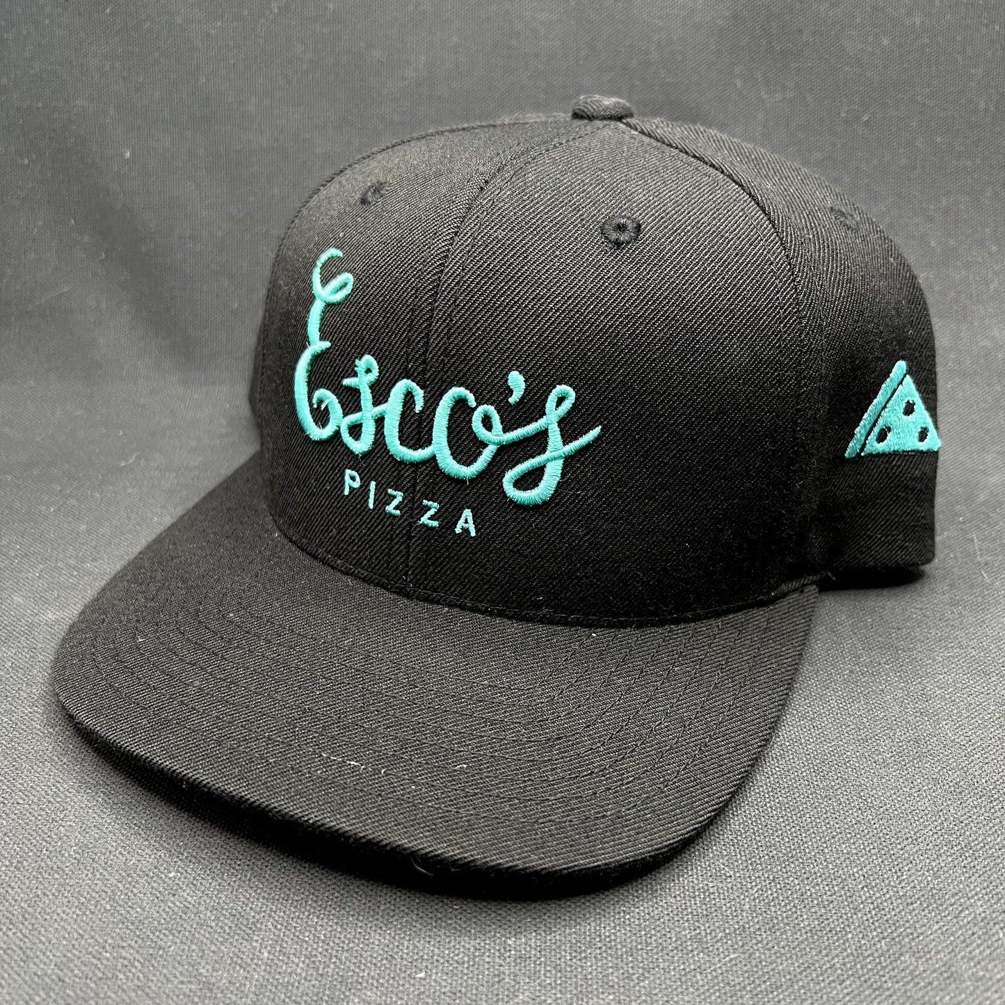 Esco’s Pizza Presidential Suite Snapback Hat Black Teal
