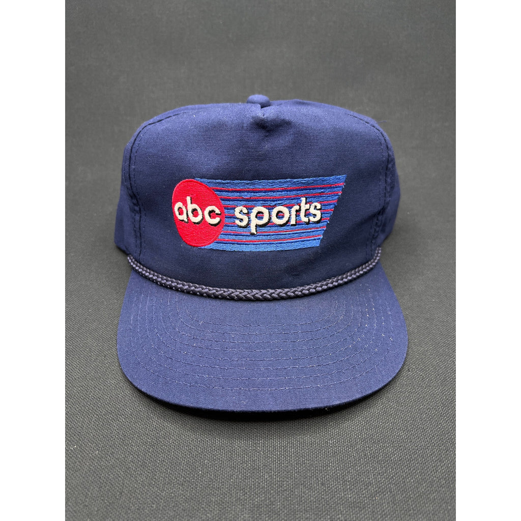 Vintage 80s ABC Sports Rope Snapback Hat Navy Blue AJD Made Korea