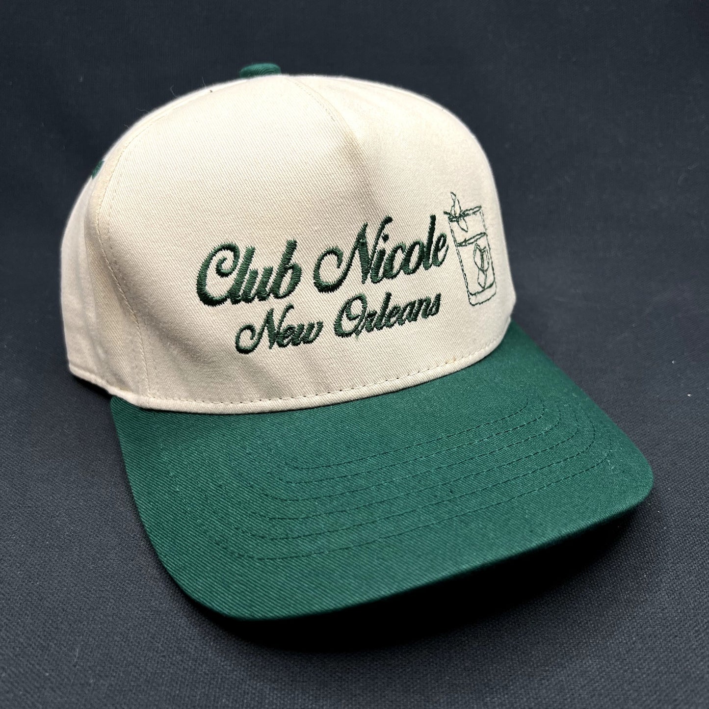 Club Nicole New Orleans Snapback Hat Green White Nissin Promo Cap