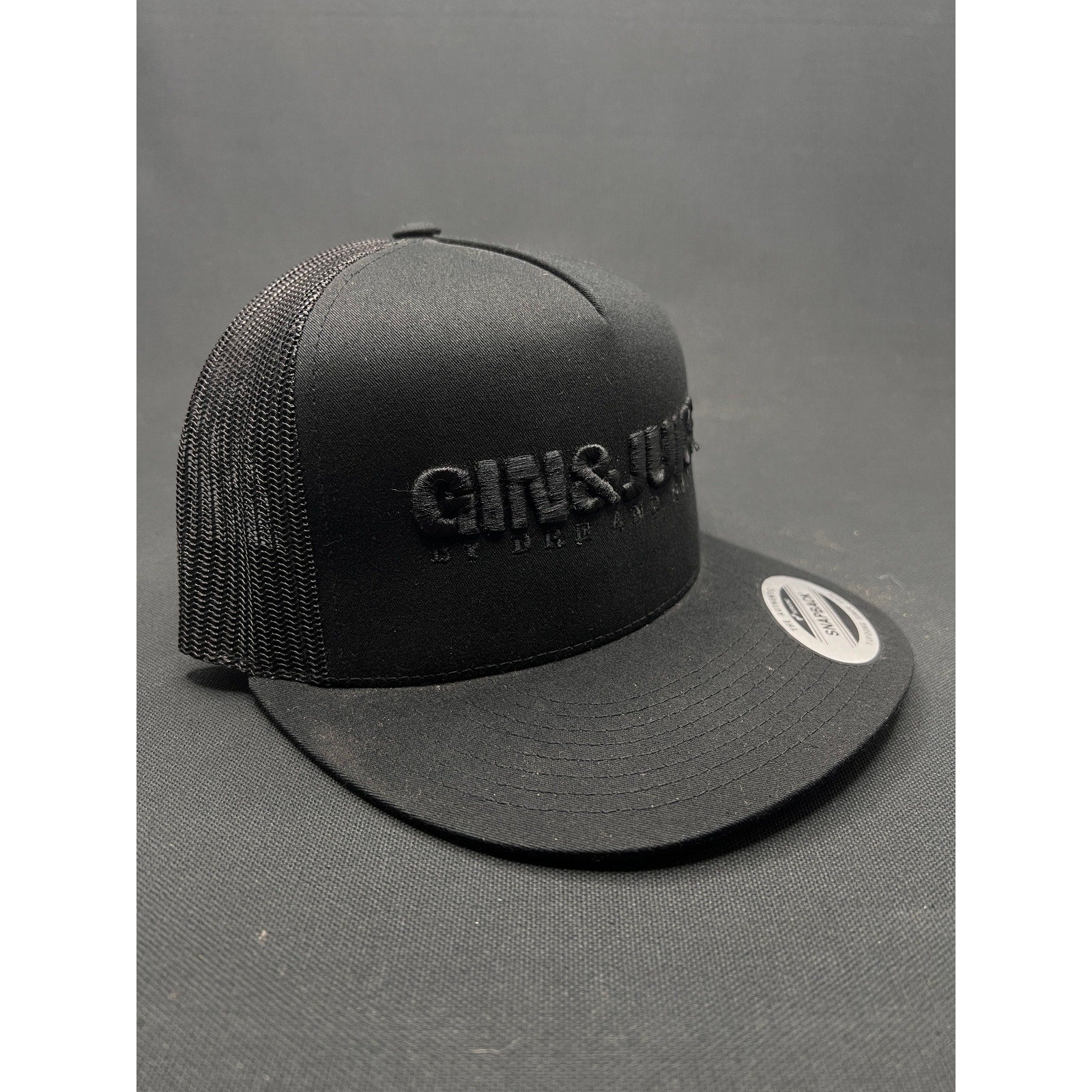 Gin & Juice by Dre & Snoop Snapback Hat – Black-on-Black Puff Embroidery Parental Advisory