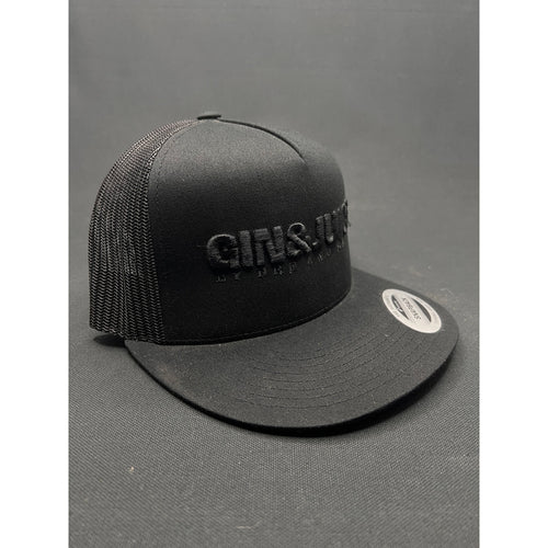 Gin & Juice by Dre & Snoop Snapback Hat – Black-on-Black Puff Embroidery Parental Advisory