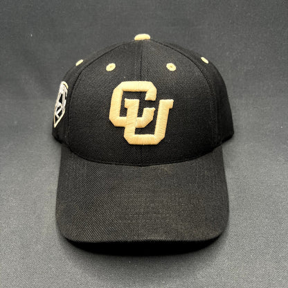 Colorado Buffaloes CU Black Gold Strapback Hat Top of the World Adjustable Cap