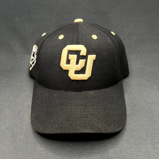 Colorado Buffaloes CU Black Gold Strapback Hat Top of the World Adjustable Cap
