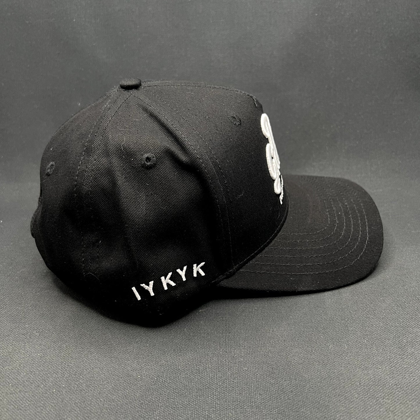 Dad Gang Designed by Dads Black Snapback Hat Script Logo Adjustable Cap