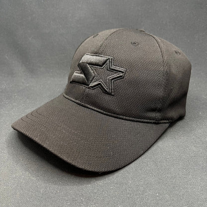 Starter Brand Tonal Black Logo Fitted Hat Minimal Streetwear