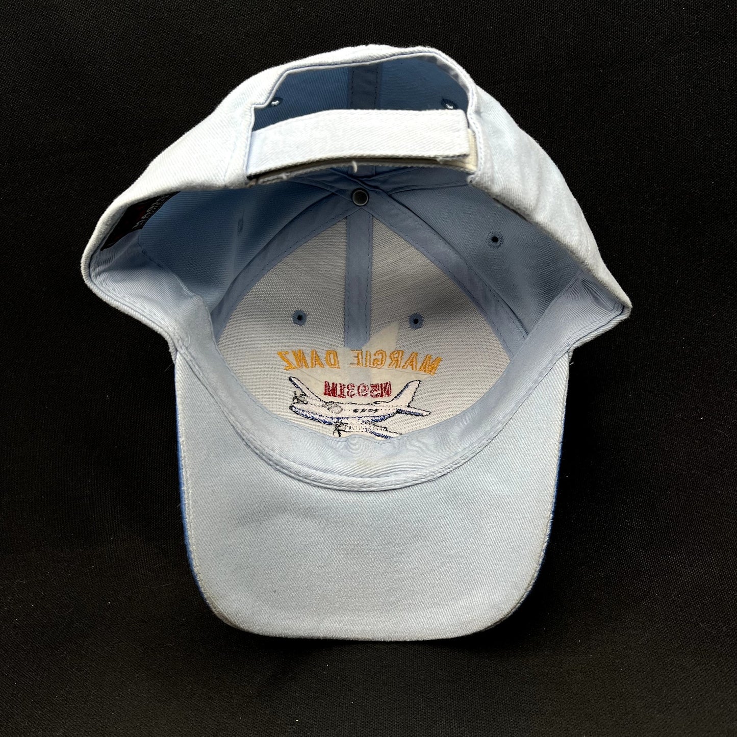 Vintage Margie Danz N5931M Airplane Flame Strapback Hat Magic Headwear