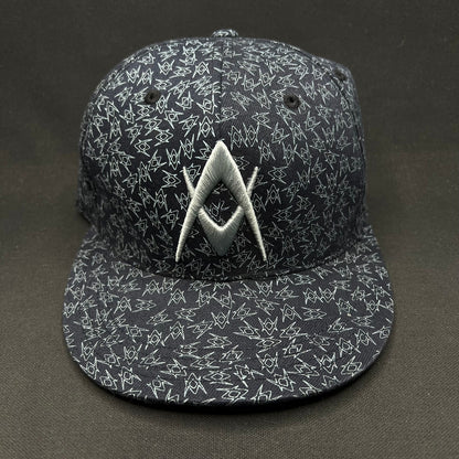 Volkl Ski Hat Fitted 7 5/8 Black Pattern Snapback Cap Atomic Style