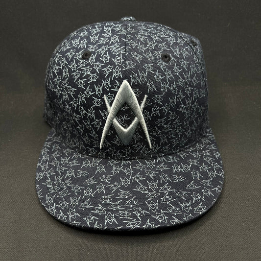 Volkl Ski Hat Fitted 7 5/8 Black Pattern Snapback Cap Atomic Style