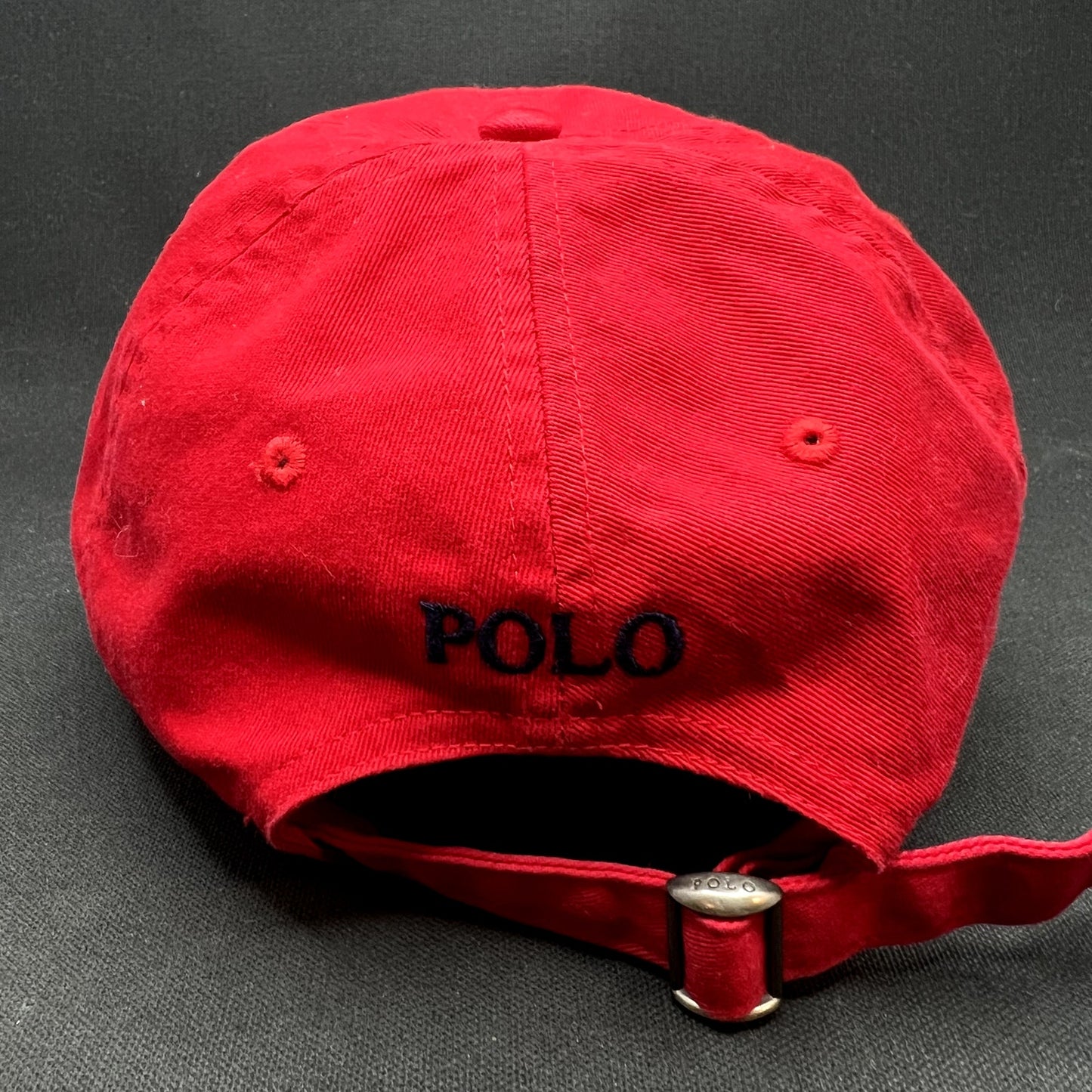Vintage Polo Ralph Lauren Red Strapback Pony Hat Cap Classic Cotton