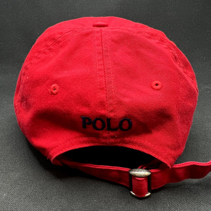 Vintage Polo Ralph Lauren Red Strapback Pony Hat Cap Classic Cotton