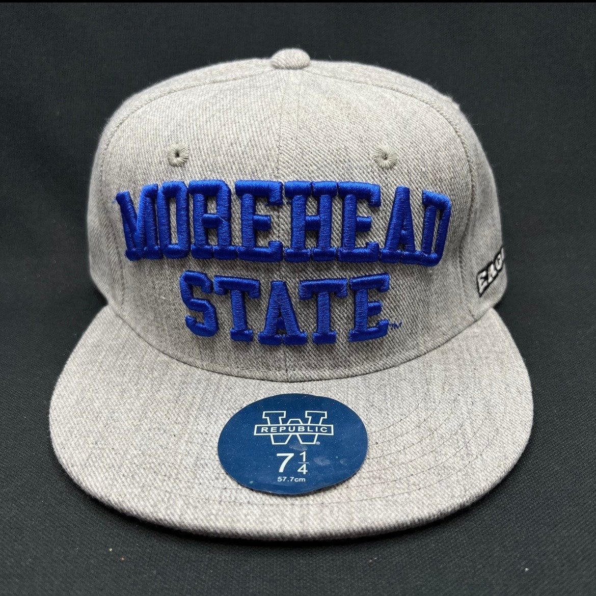 Morehead State Eagles Fitted Hat 7 1/4 Gray Blue W Republic Cap