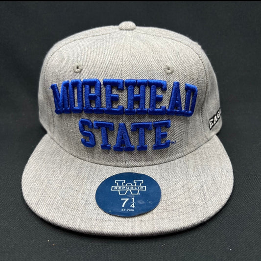 Morehead State Eagles Fitted Hat 7 1/4 Gray Blue W Republic Cap