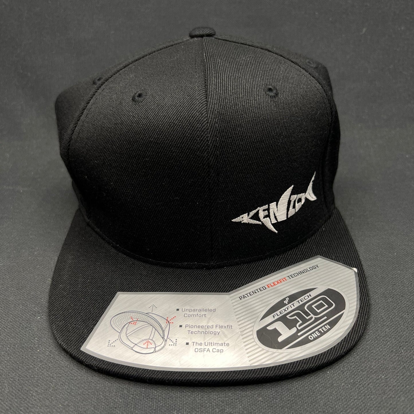 Kenichi Fishing Flexfit 110 Snapback Hat Black Yupoong NWT