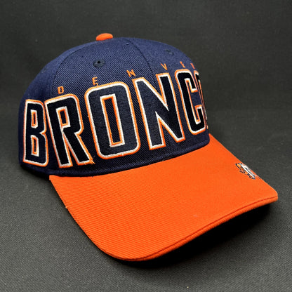 NWT Reebok Denver Broncos Strapback Hat NFL Big Logo Navy Orange Cap