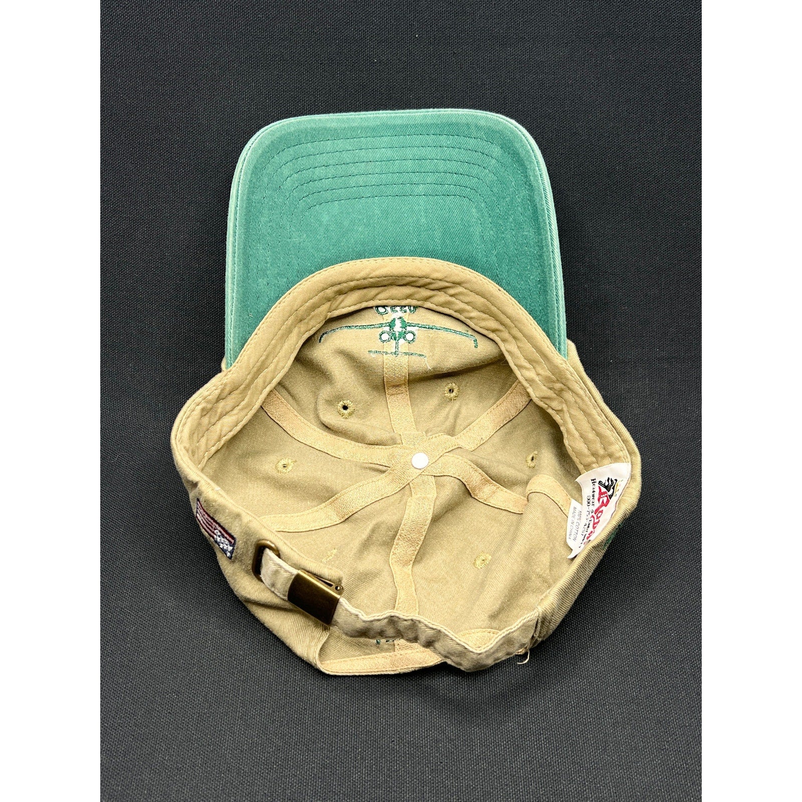 Gulfstream G550 Aspen Hat – Vintage Khaki & Green Dad Cap Private Jet Aviation