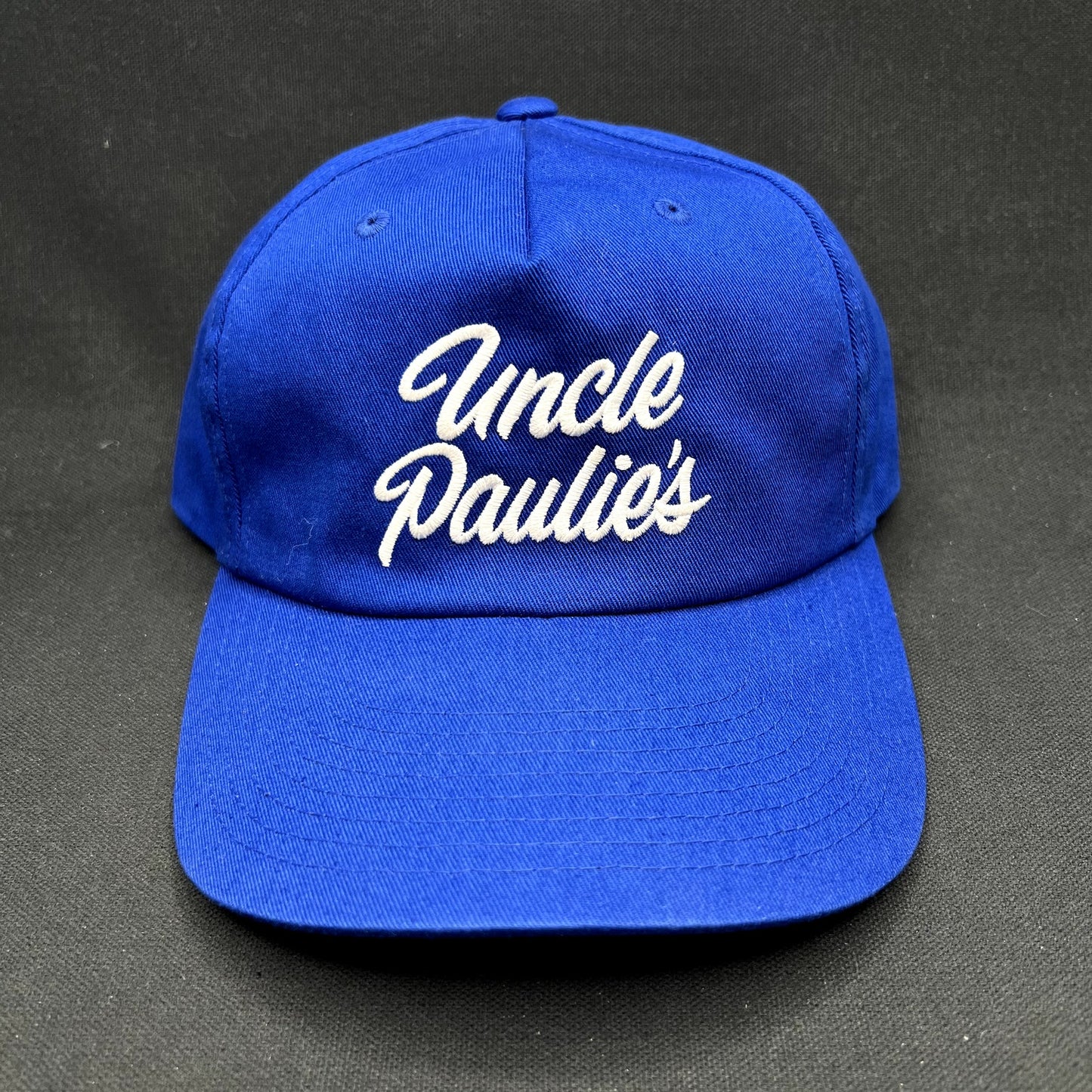 Uncle Paulie’s Script Snapback Hat Blue Streetwear Cap