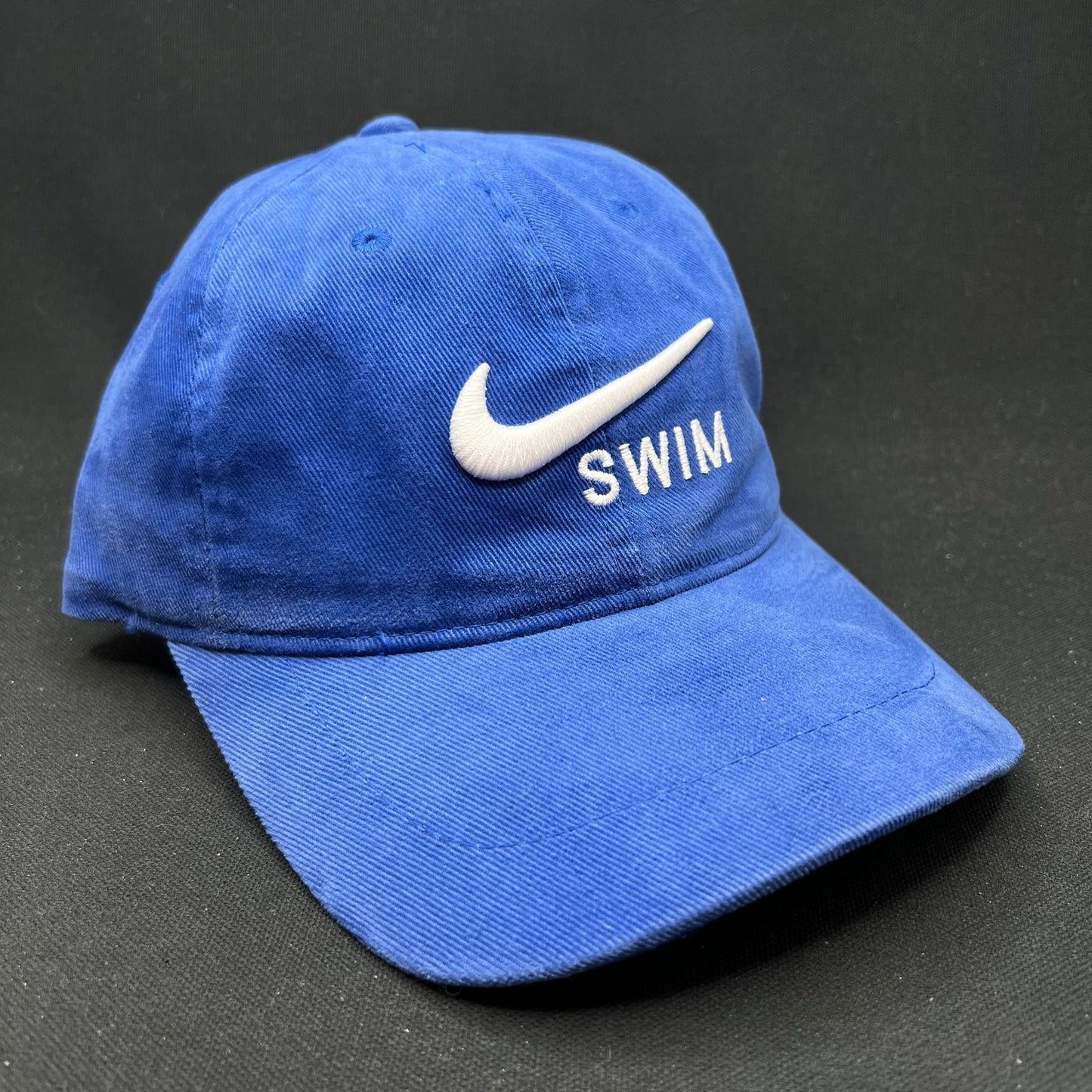 Nike Swim Strapback Hat Blue Swoosh Logo Cap