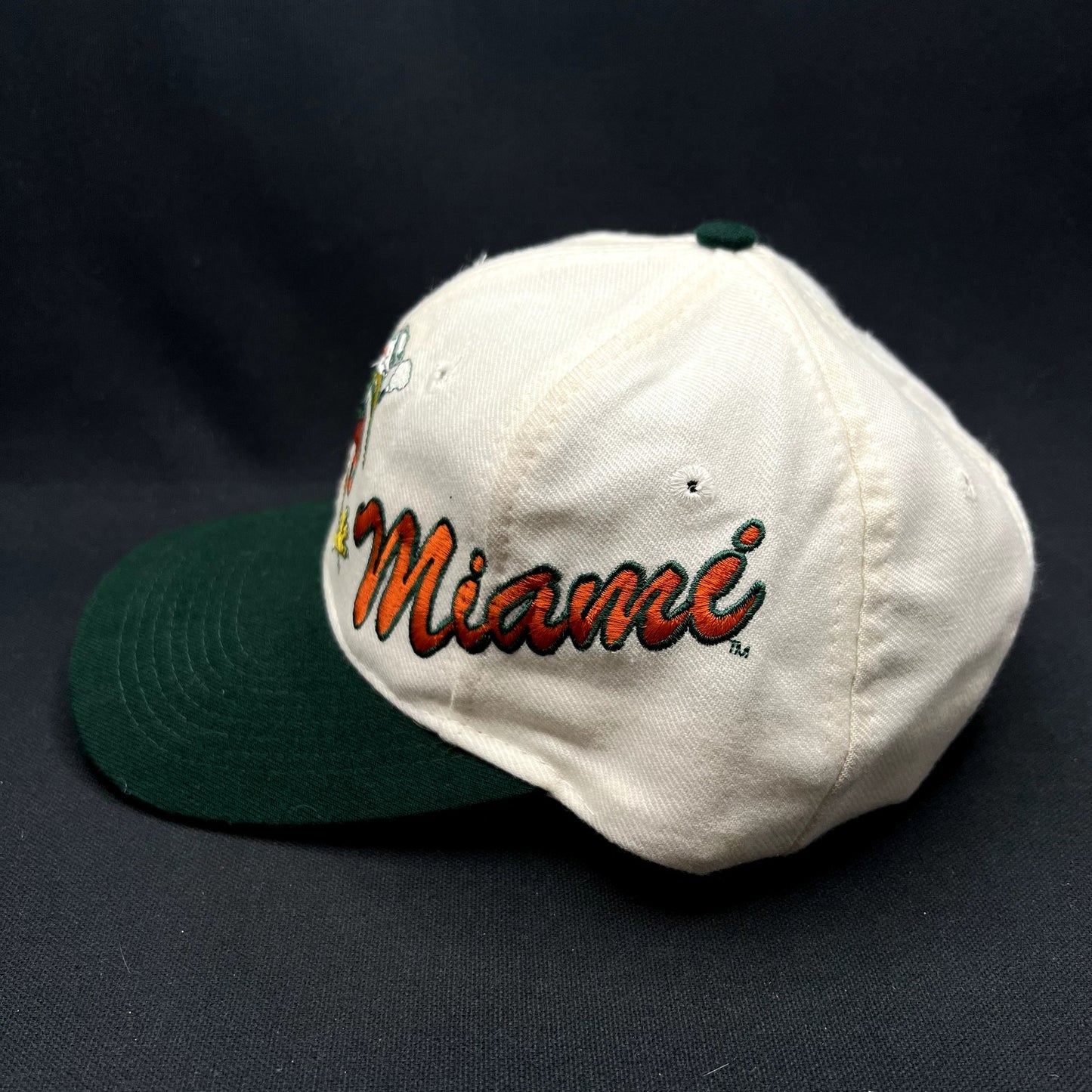 Vintage Miami Hurricanes Sebastian Apex One Snapback Hat NCAA Taiwan