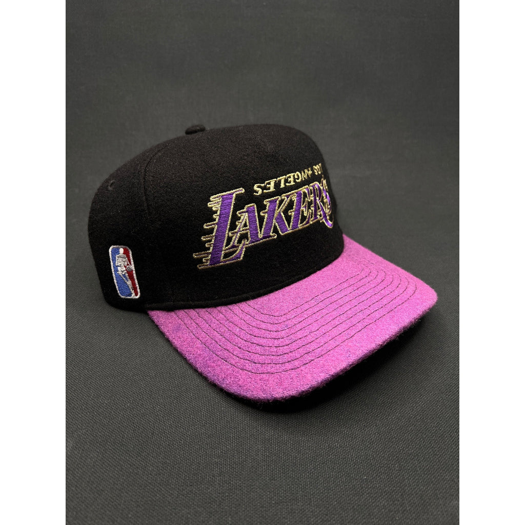 Kill the Hype x Los Angeles Lakers Snapback Hat Custom Purple Wool Brim NBA KTH