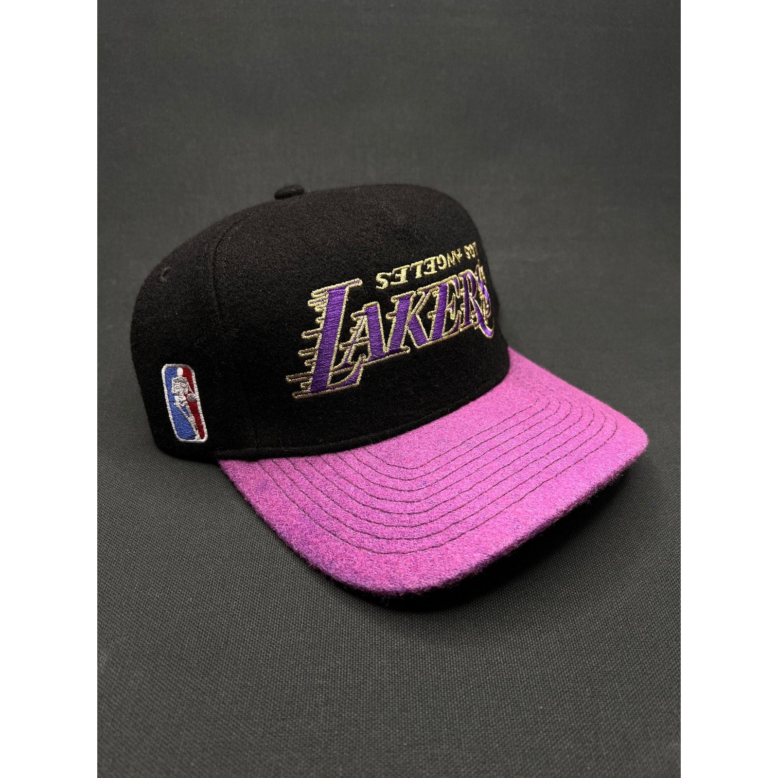 Kill the Hype x Los Angeles Lakers Snapback Hat Custom Purple Wool Brim NBA KTH