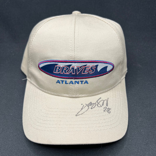 Vintage Atlanta Braves Logo Athletic Strapback Hat Signed #28