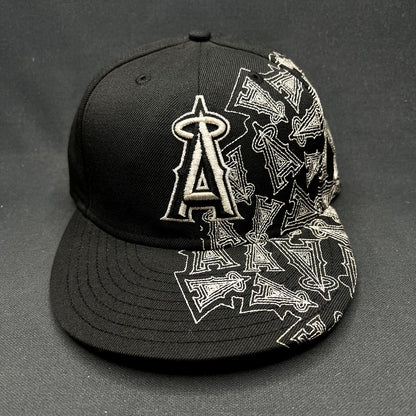New Era 59FIFTY Los Angeles Angels Fitted Hat Size 7 Black MLB