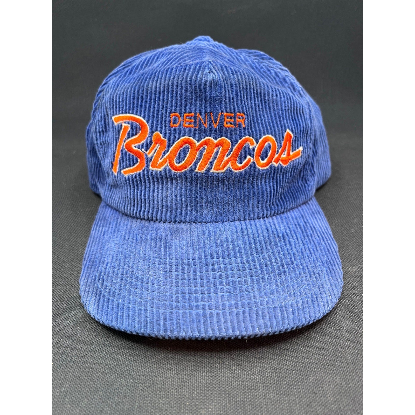 Vintage 80s Denver Broncos Corduroy Snapback Hat Sports Specialties Korea