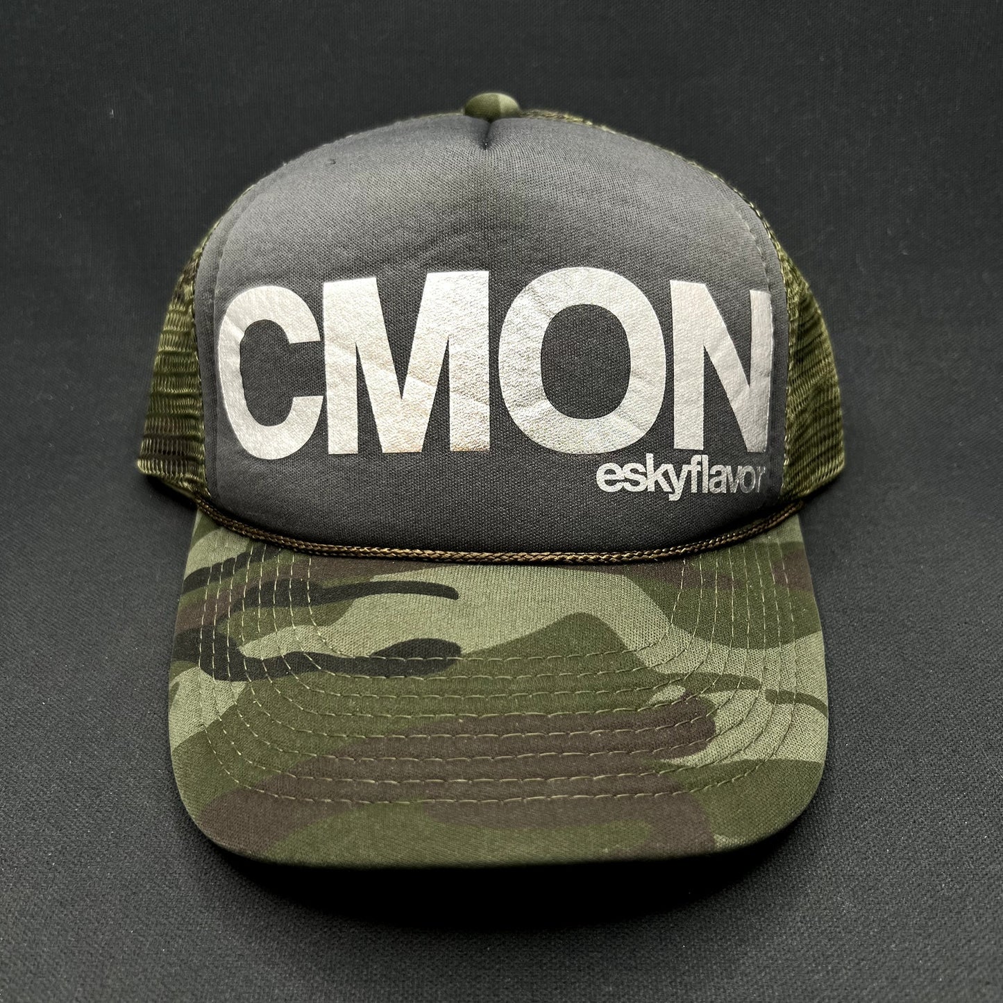 Eskyflavor CMON Camo Trucker Snapback Hat Hawaii Double Portion Mesh Cap