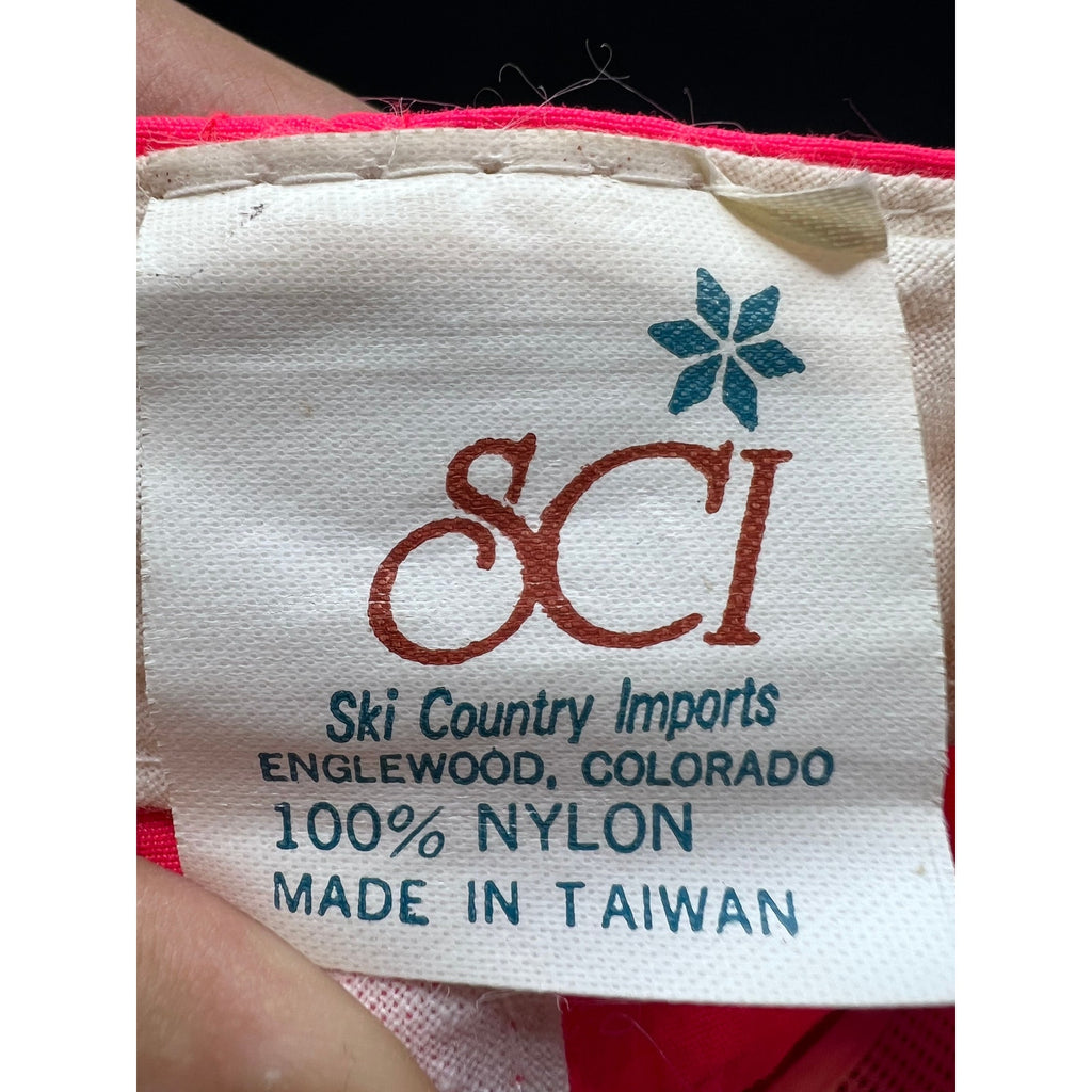 Vintage 80s Snowmass Aspen Ski Hat Neon Pink Nylon Lightweight Taiwan