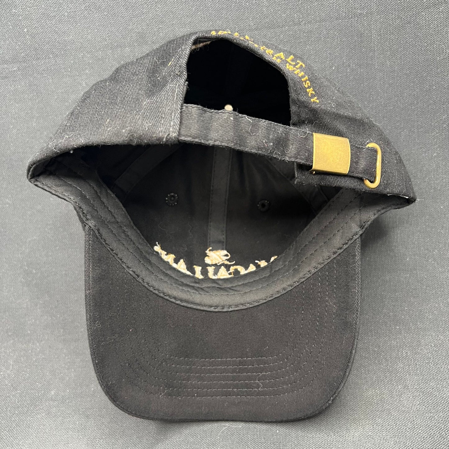 The Macallan Scotch Whisky Strapback Hat Black Gold Embroidered
