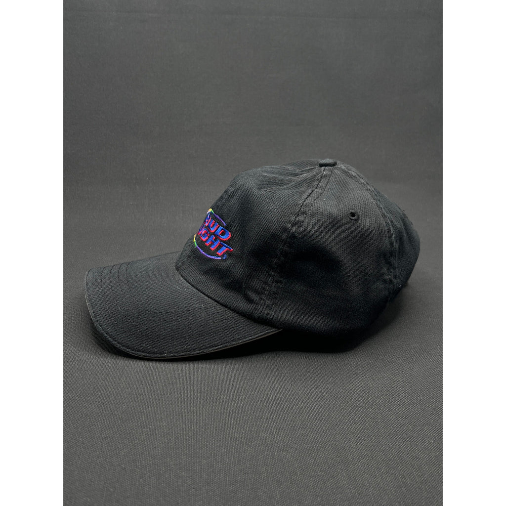 Vintage Bud Light Rainbow Logo Strapback Hat – Black Dad Cap