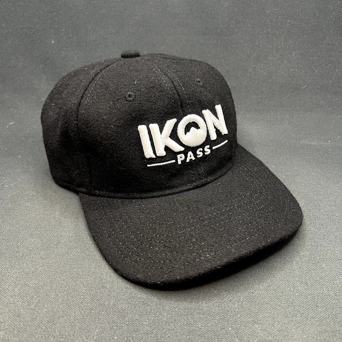 Ikon Pass Mammoth Mountain Black Wool Blend Strapback Hat Otto Ski Snowboard